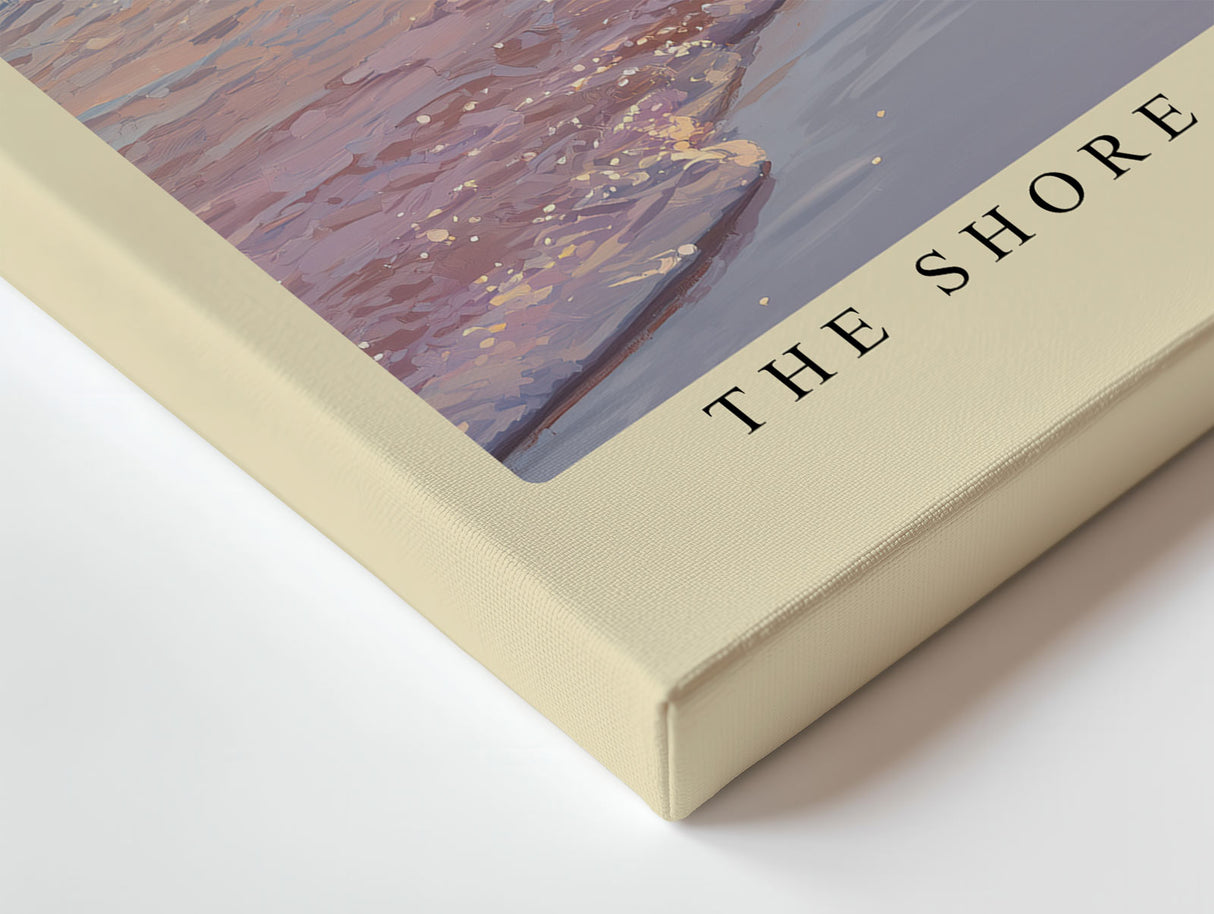 Paul Sinus Wandbild The Shore of Quiet Rays – Friedliche Meeresstimmung im warmen Licht der untergehenden Sonne