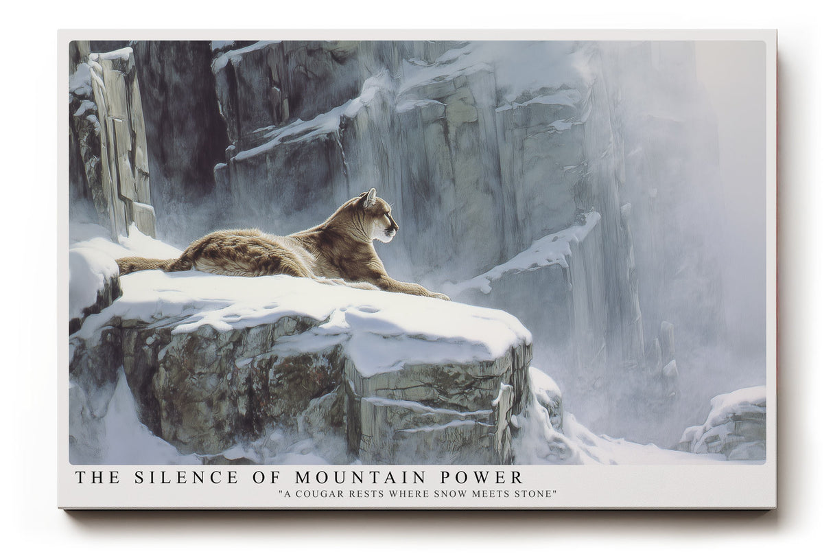 Paul Sinus Wandbild The Silence of Mountain Power Cougar in Snow Landscape