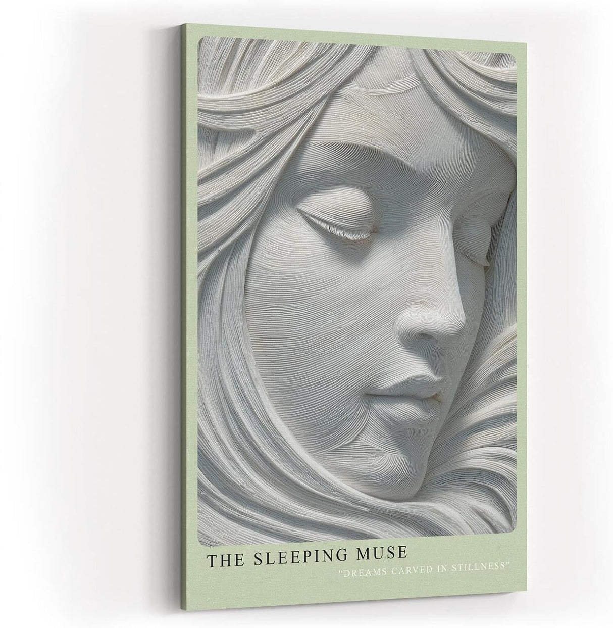 Paul Sinus Wandbild in 40x60cm The Sleeping Muse – Elegante Darstellung eines in feinen Linien gearbeiteten weiblichen Gesichts in sanfter Ruhe