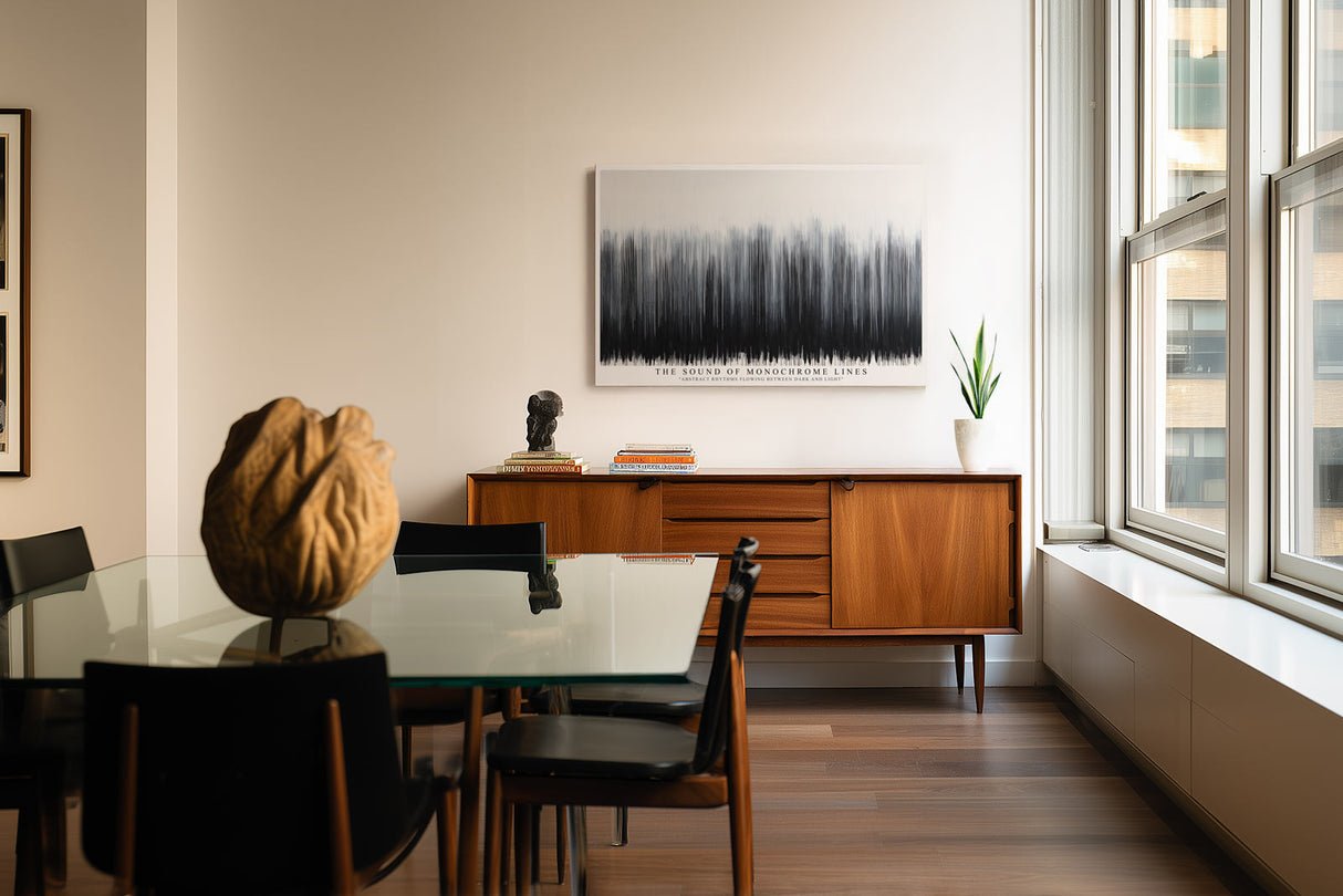 Paul Sinus Wandbild The Sound of Monochrome Lines – Abstrakte Rhythmen aus Licht und Schatten