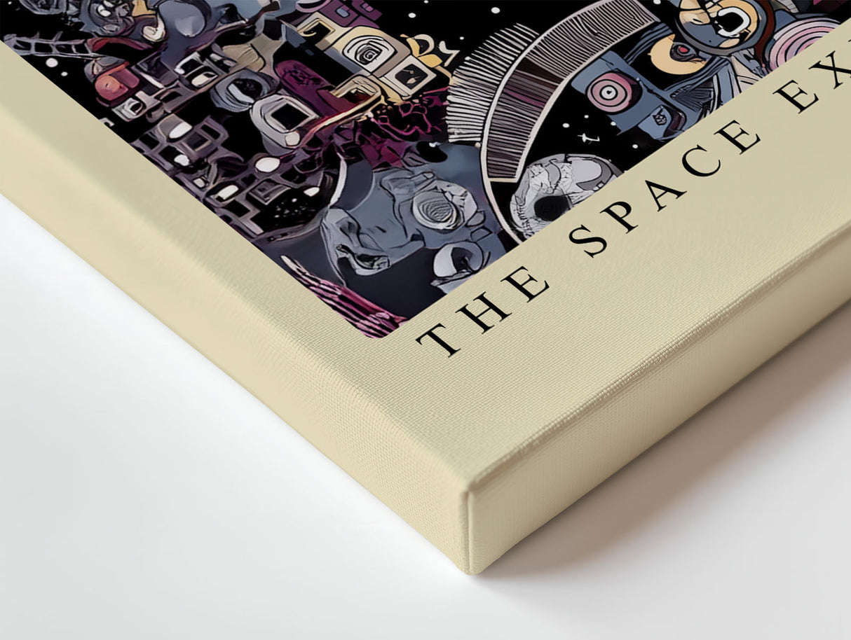Paul Sinus Wandbild The Space Explorer Dog Verspieltes Kunstmotiv eines Hundes im Weltraum, umgeben von Sternen, Galaxien und farbintensiver Fantasie.