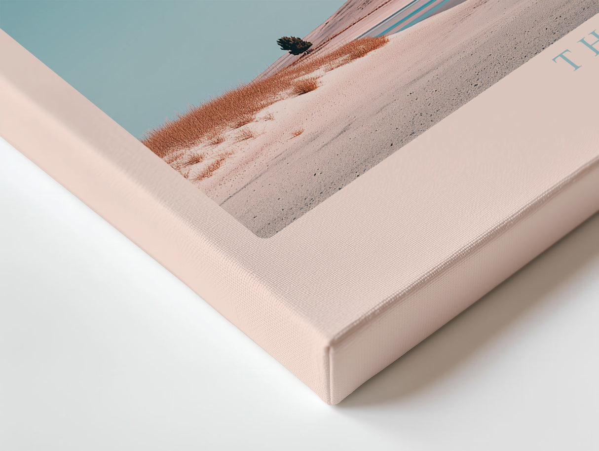 Paul Sinus Wandbild The Stillness of Horizons – Minimalistische Landschaft in Blau und Sandfarben