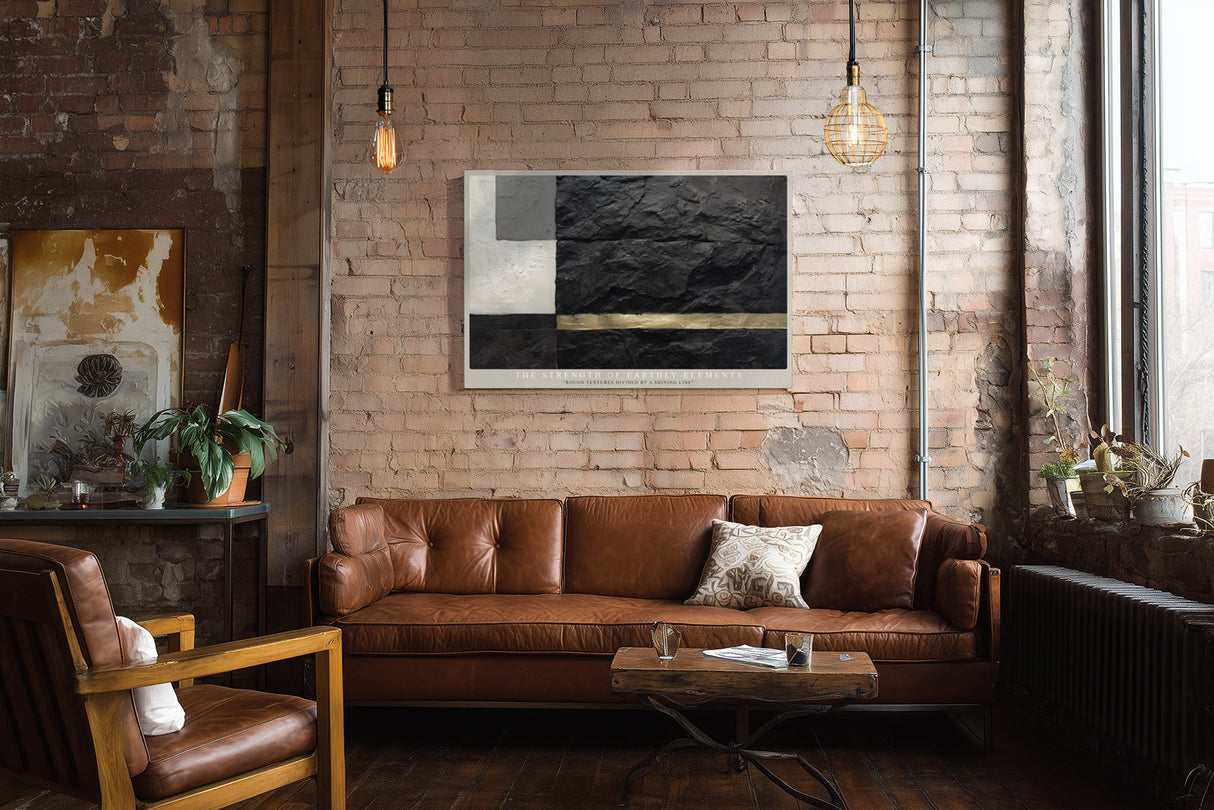 Paul Sinus Wandbild The Strength of Earthly Elements Abstract Stone and Gold