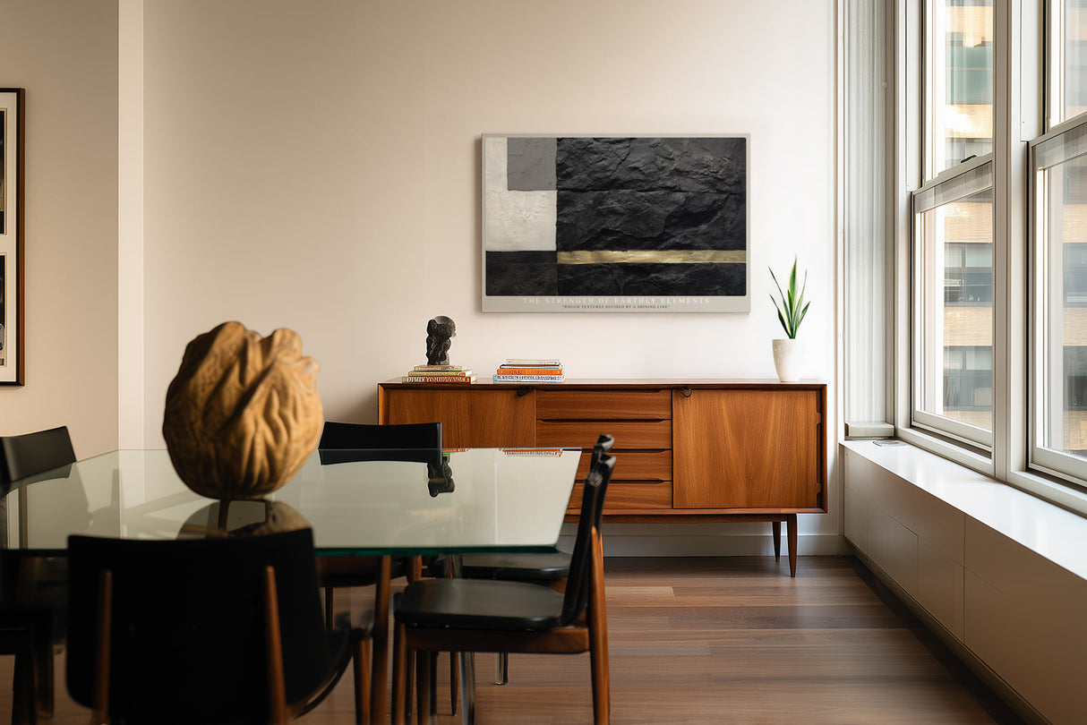 Paul Sinus Wandbild The Strength of Earthly Elements Abstract Stone and Gold