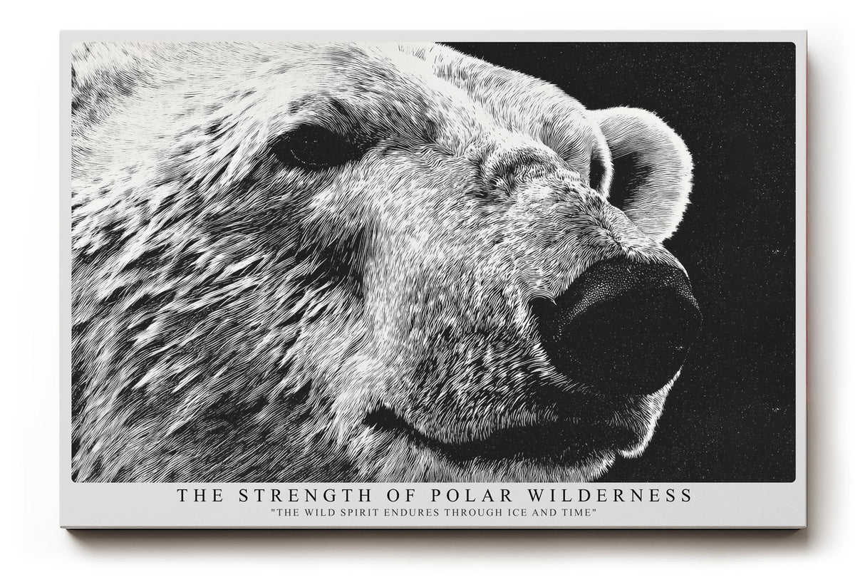 Paul Sinus Wandbild The Strength of Polar Wilderness ausdrucksstarkes Tiermotiv eines Eisbären in monochromer Darstellung