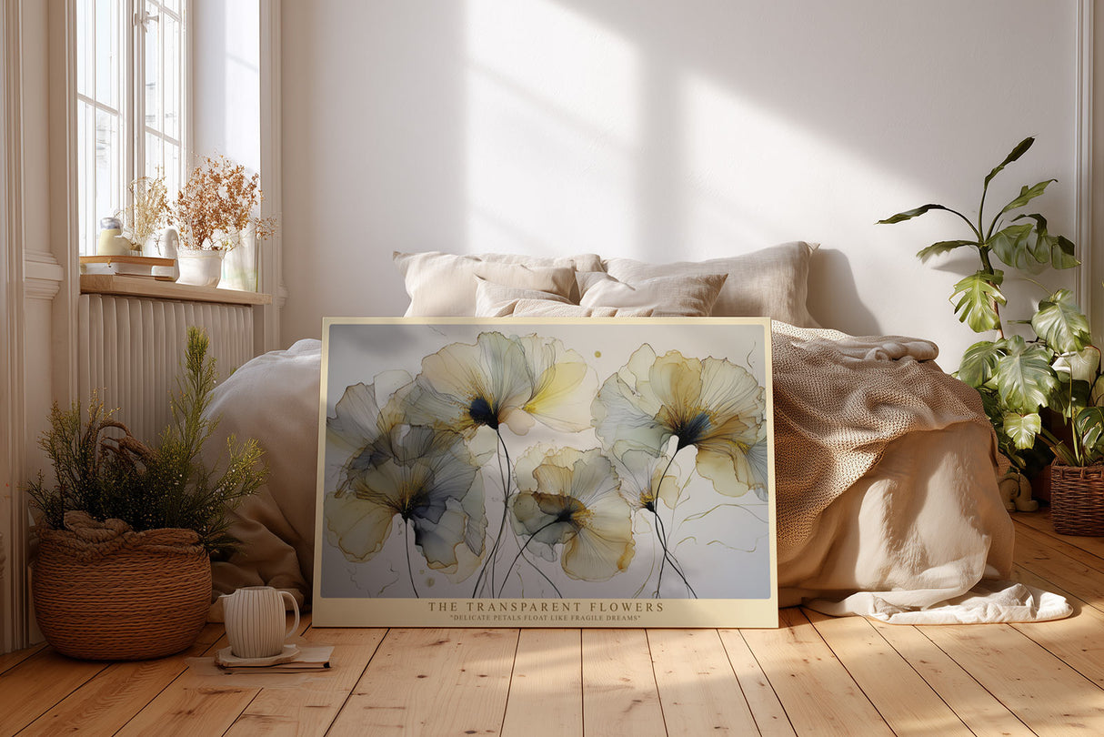Paul Sinus Wandbild The Transparent Flowers – filigrane Blüten in zarten Farben symbolisieren Zerbrechlichkeit, Leichtigkeit und poetische Schönheit