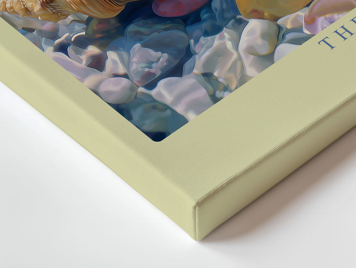 Paul Sinus Wandbild The Treasures of the Shore farbenprächtiges Muschelmotiv unter klarem Wasser mit sommerlicher Leuchtkraft