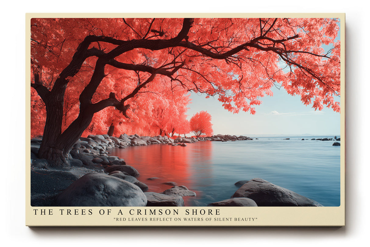 Paul Sinus Wandbild The Trees of a Crimson Shore Red Reflections by Tranquil Waters