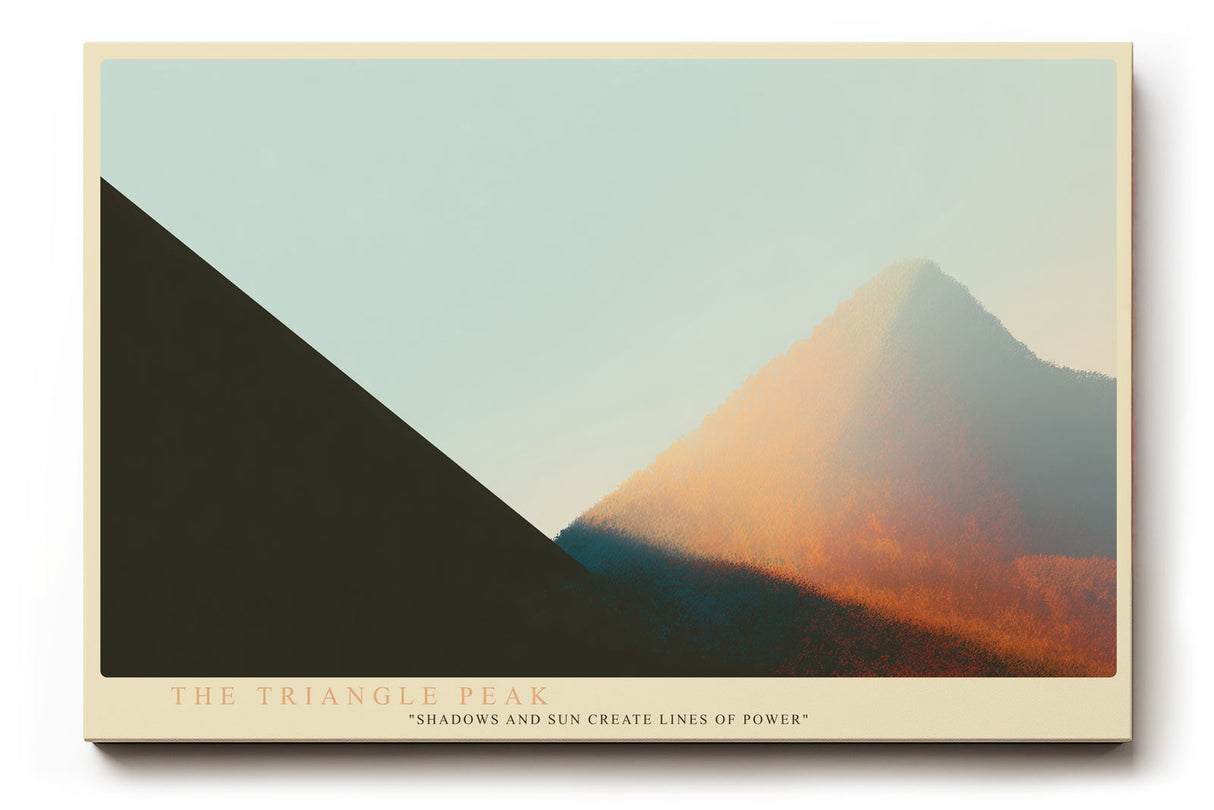 Paul Sinus Wandbild The Triangle Peak minimalistisches Landschaftsmotiv mit geometrischem Berg und warmem Lichtspiel für moderne Räume voller Klarheit und Energie