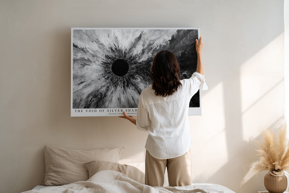 Paul Sinus Wandbild The Void of Silver Shadows Abstract Depth of Light and Darkness