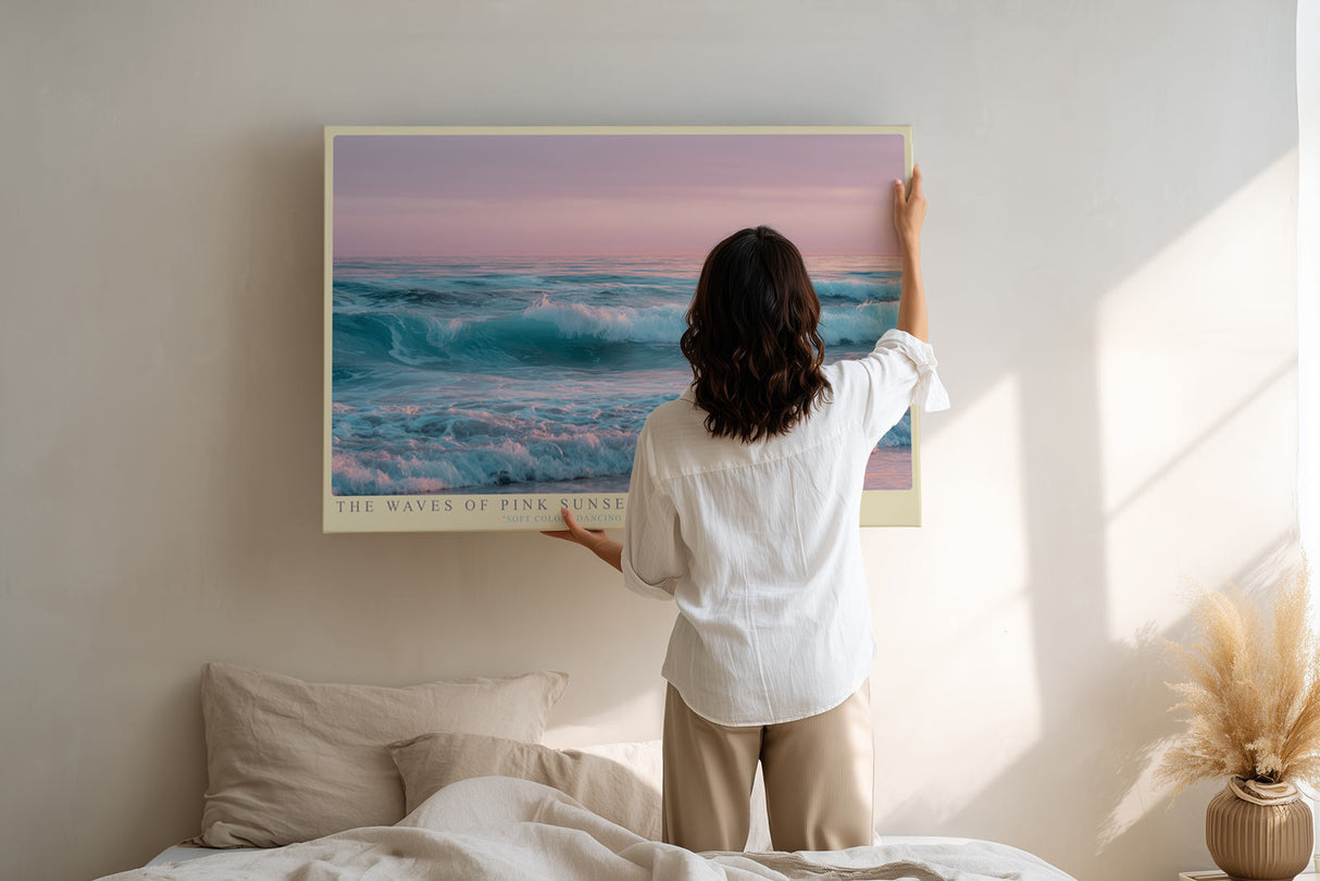 Paul Sinus Wandbild The Waves of Pink Sunset – Sanftes Farbenspiel über dem abendlichen Meer