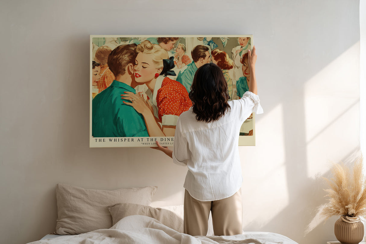 Paul Sinus Wandbild The Whisper at the Diner Vintage Romance in Summer Colors