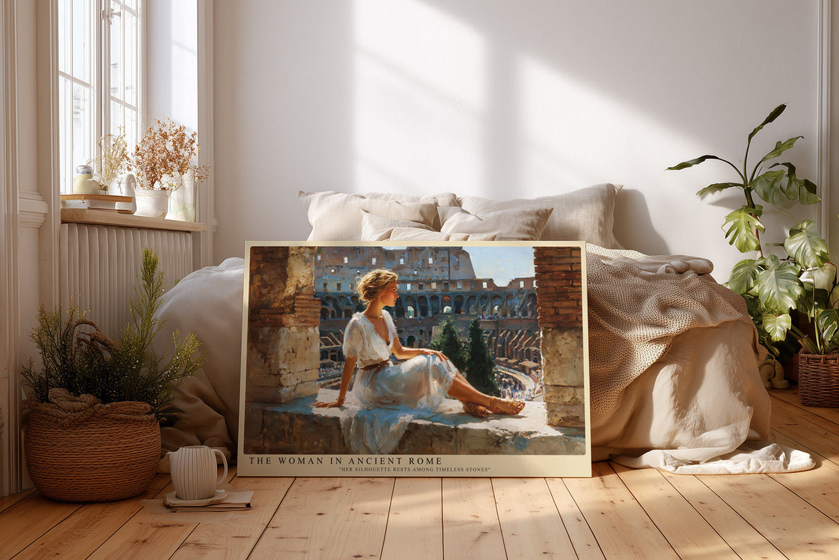 Paul Sinus Wandbild The Woman in Ancient Rome klassisches Motiv einer Frau in antiker Kulisse mit warmem Licht