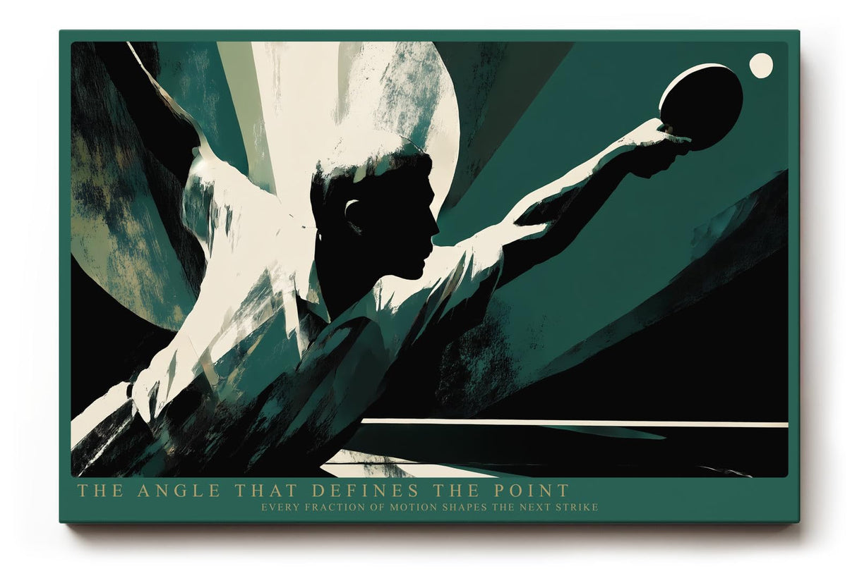 Paul Sinus Wandbild 120x80cm Tischtennisspieler in Schlagbewegung moderne Sportkunst mit grafischer Dynamik