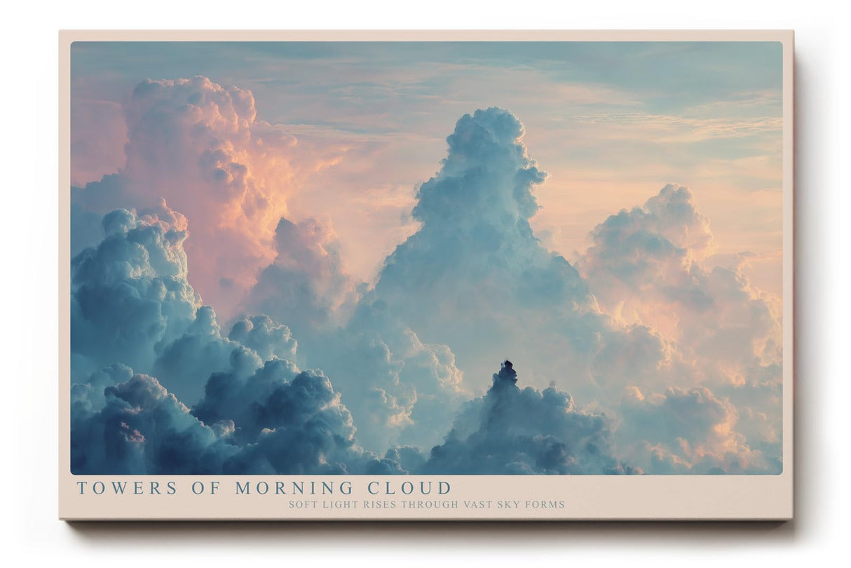 Paul Sinus Wandbild 120x80cm Towers of Morning Cloud Dramatische Wolkenformation Himmel Landschaft Kunst fuer Wohnzimmer Schlafzimmer und Büro
