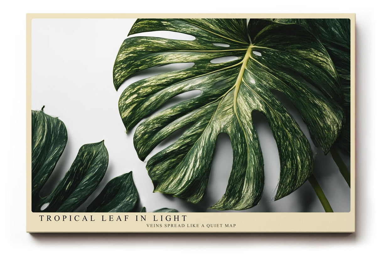 Paul Sinus Wandbild 120x80cm Tropical Leaf in Light tropisches Monstera Blatt botanische Natur Fotokunst modernes Pflanzen Poster für Wohnzimmer Büro
