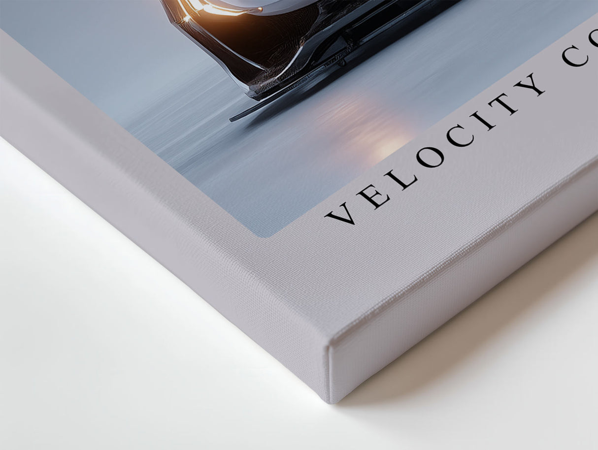 Paul Sinus Wandbild Velocity Concept X-9 futuristisches Supersportwagen Motiv in minimalistischer Ästhetik und klarer Linienführung