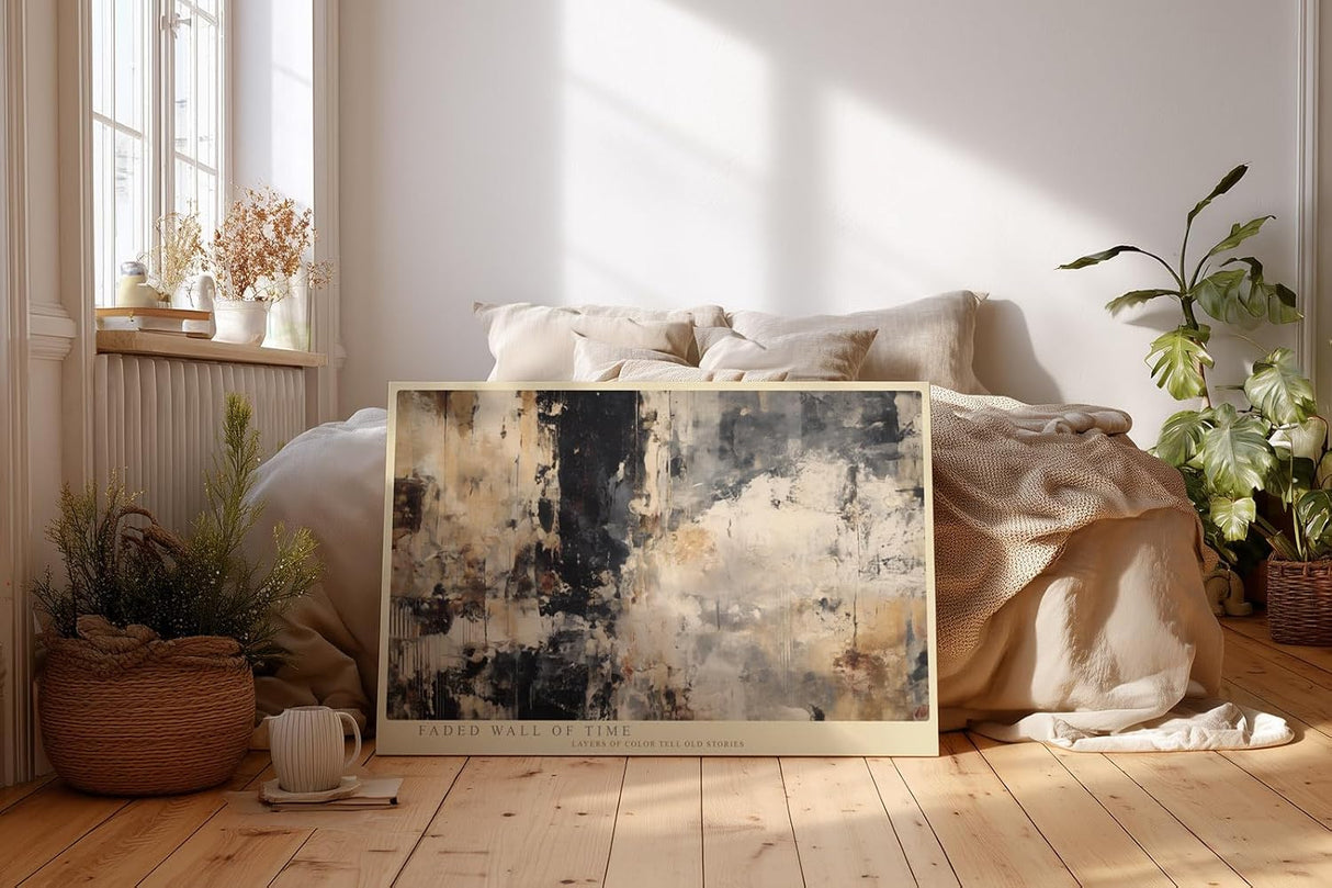 Paul Sinus Wandbild 120x80cm Verwitterte Wandstruktur – Abstrakte Texturkunst mit zeitloser Farbkomposition