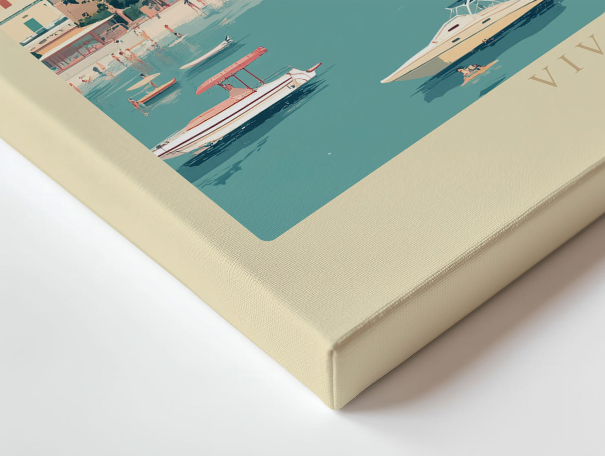 Paul Sinus Wandbild Viva Capri mediterranes Landschaftsmotiv mit Blick auf den Hafen von Capri in sanften Pastellfarben für moderne und sommerliche Räume