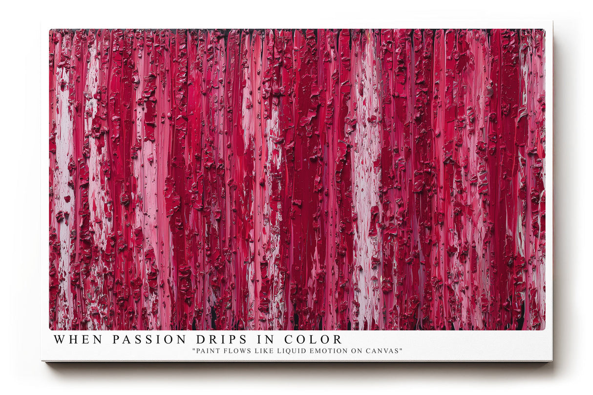 Paul Sinus Wandbild When Passion Drips in Color abstraktes Farbmotiv mit roten und weißen Strukturen in Bewegung