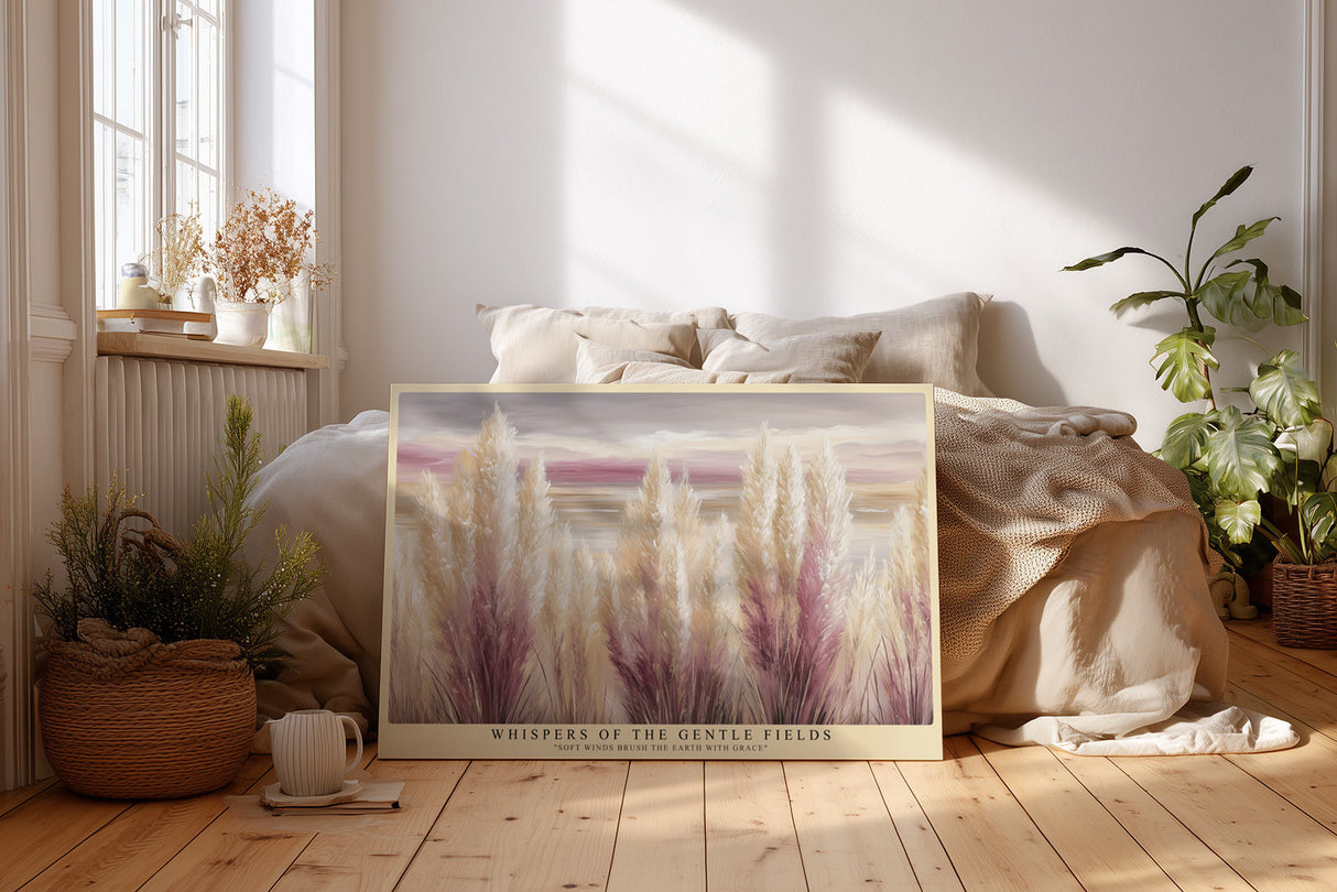Paul Sinus Wandbild Whispers of the Gentle Fields Pampas Grass in Soft Pastel Serenity