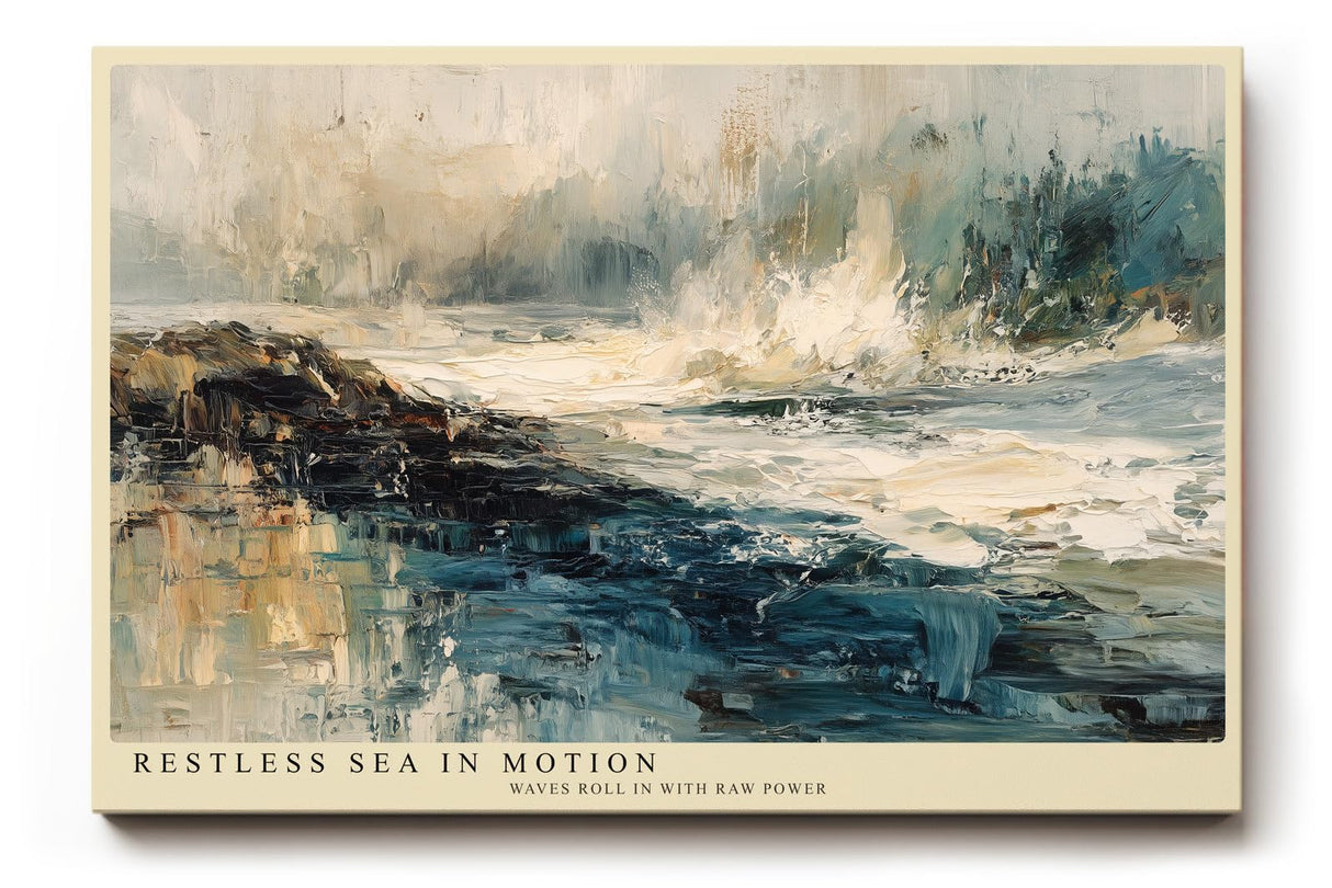 Paul Sinus Wandbild 120x80cm Wilde Meereskueste Abstrakte Ozean Landschaft Kunst Wanddekoration