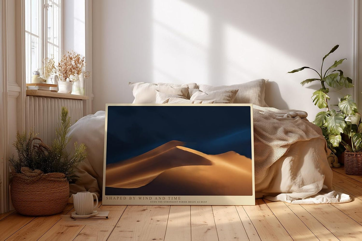 Paul Sinus Wandbild 120x80cm Wuestenduene bei Nacht minimalistische Landschaft Naturfotografie warme Sandfarben stilvolle Wanddekoration fuer Wohnzimmer Büro