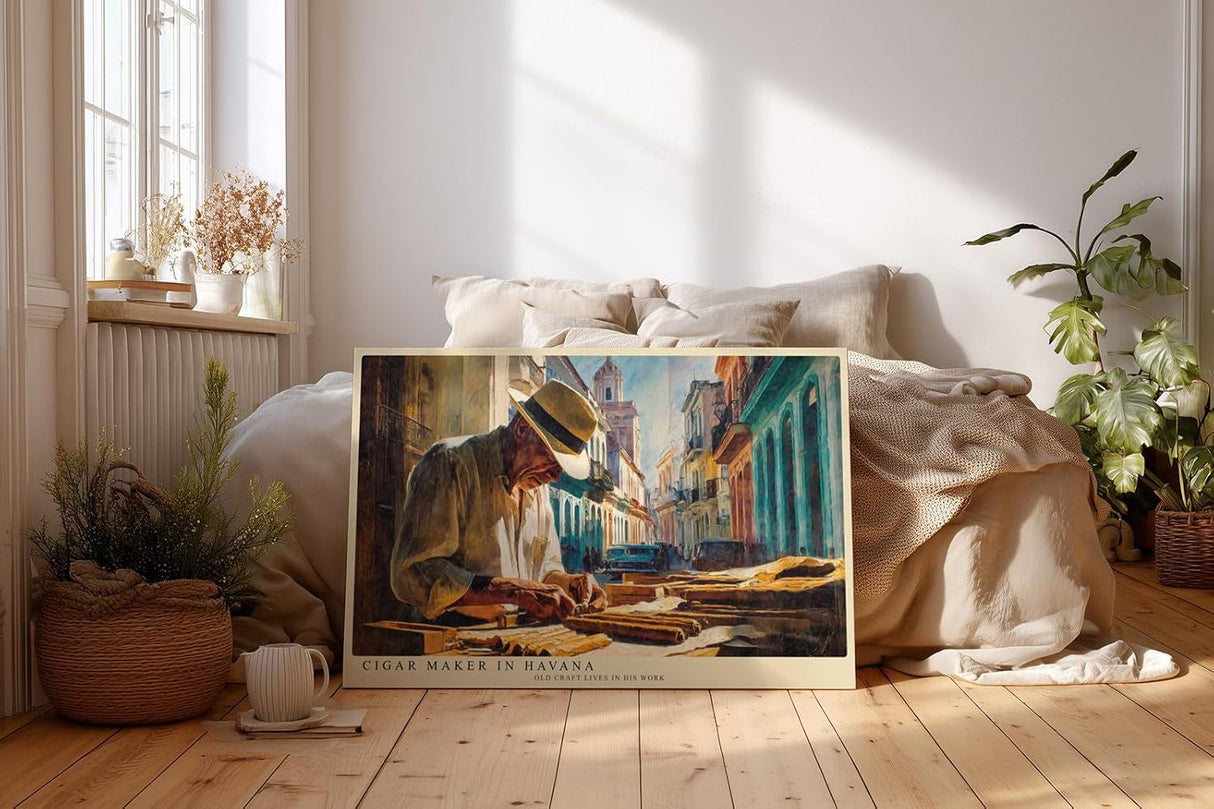 Paul Sinus Wandbild 120x80cm Zigarrenmacher in Havanna – Atmosphärische Stadt Szene mit traditioneller Handwerkskunst