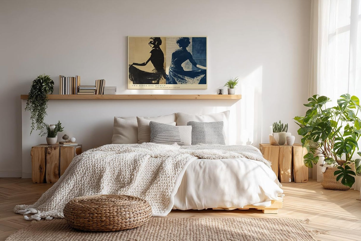 Paul Sinus Wandbild 120x80cm Zwei Seiten einer Frau – Künstlerisches Porträt mit Licht und Schatten im modernen Stil