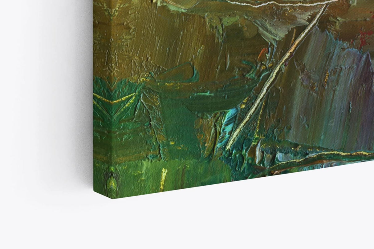 Paul Sinus Wandbild 120x80cm Abstrakte Farben Grün Spachtel Modern Struktur