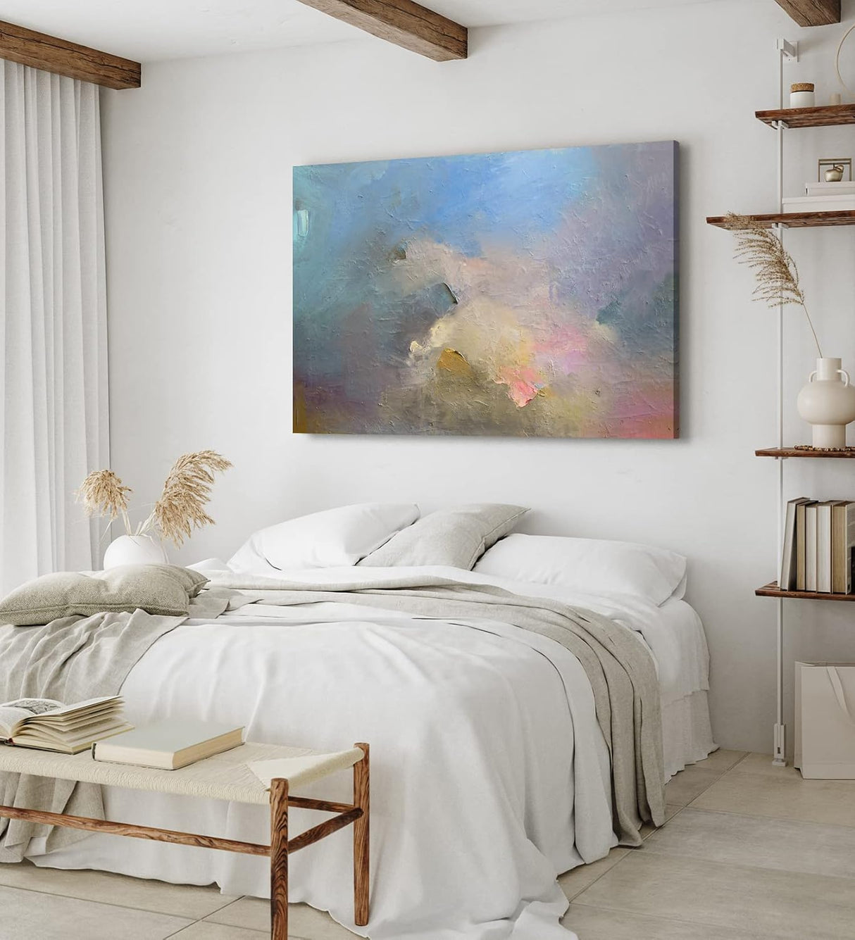 Paul Sinus Wandbild 120x80cm Abstrakte Farben Kunstvoll Struktur Modern Spachtel