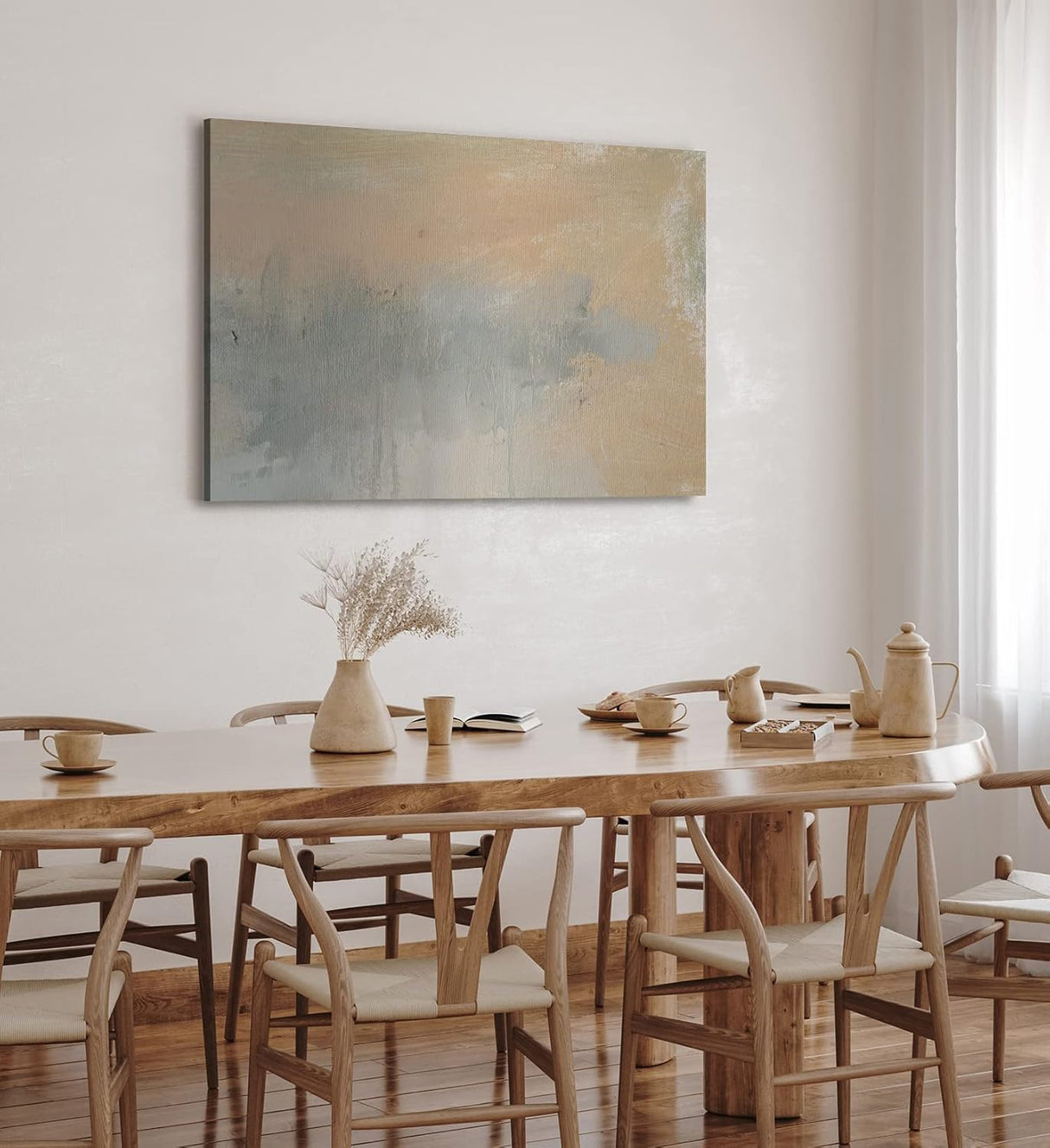 Paul Sinus Wandbild 120x80cm Abstrakte Struktur Beige Farbe Modern Kunstvoll
