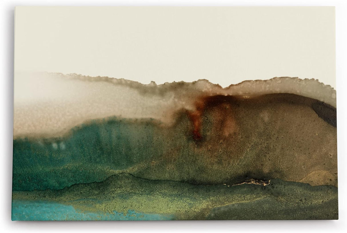 Paul Sinus Wandbild 120x80cm Abstraktes Bild Brauntöne Wasserfarben Kunstvoll