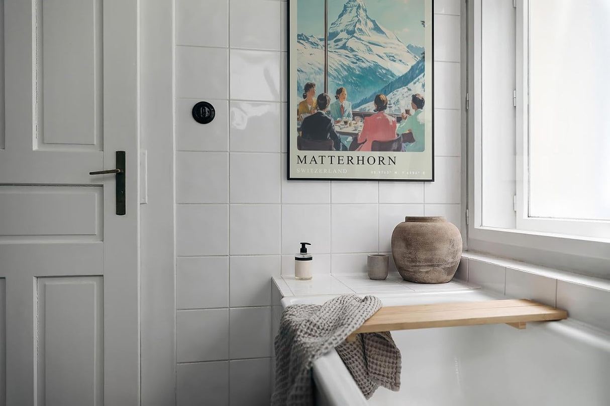 Paul Sinus Leinwandbild 60x90cm Leinwandbild Matterhorn Alpenpanorama luxuriöse Eleganz stilvolle Berglandschaft Retro Ästhetik exklusiver Genuss