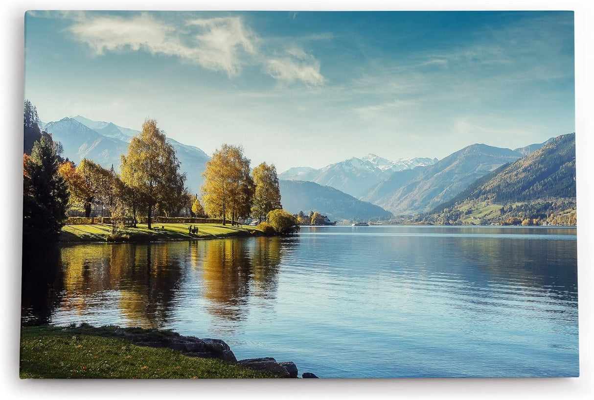 Paul Sinus Wandbild 120x80cm Schweiz Alpen See Berge Natur Sonnenschein Bergsee