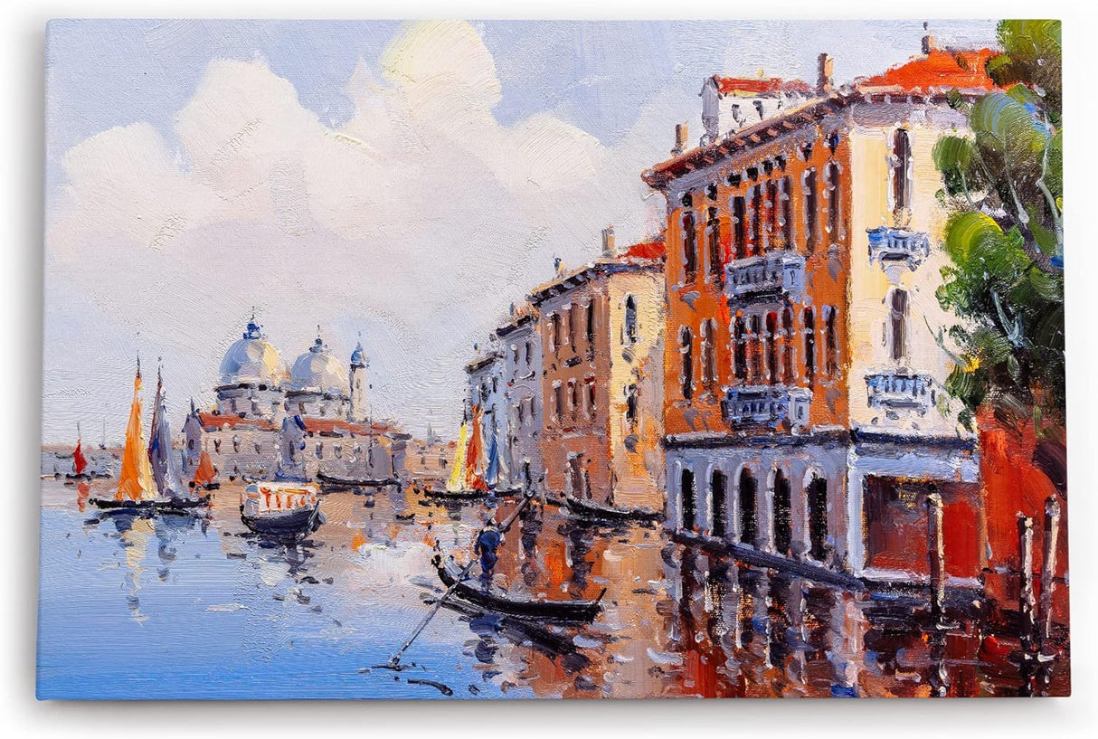 Paul Sinus Wandbild 120x80cm Venedig Gondel Kunstvoll Farben Abstrakt Italien