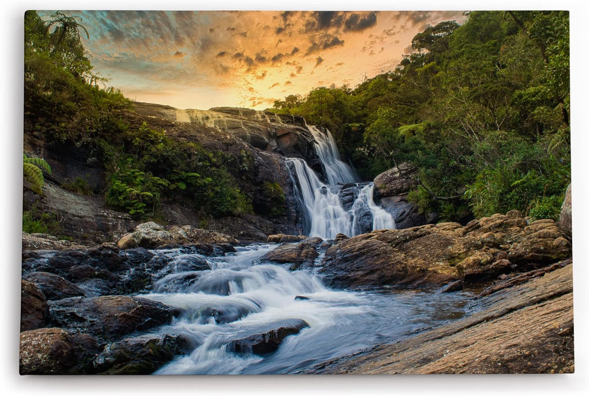 Paul Sinus Wandbild 120x80cm Wasserfälle im Dschungel Thailand Grün Natur