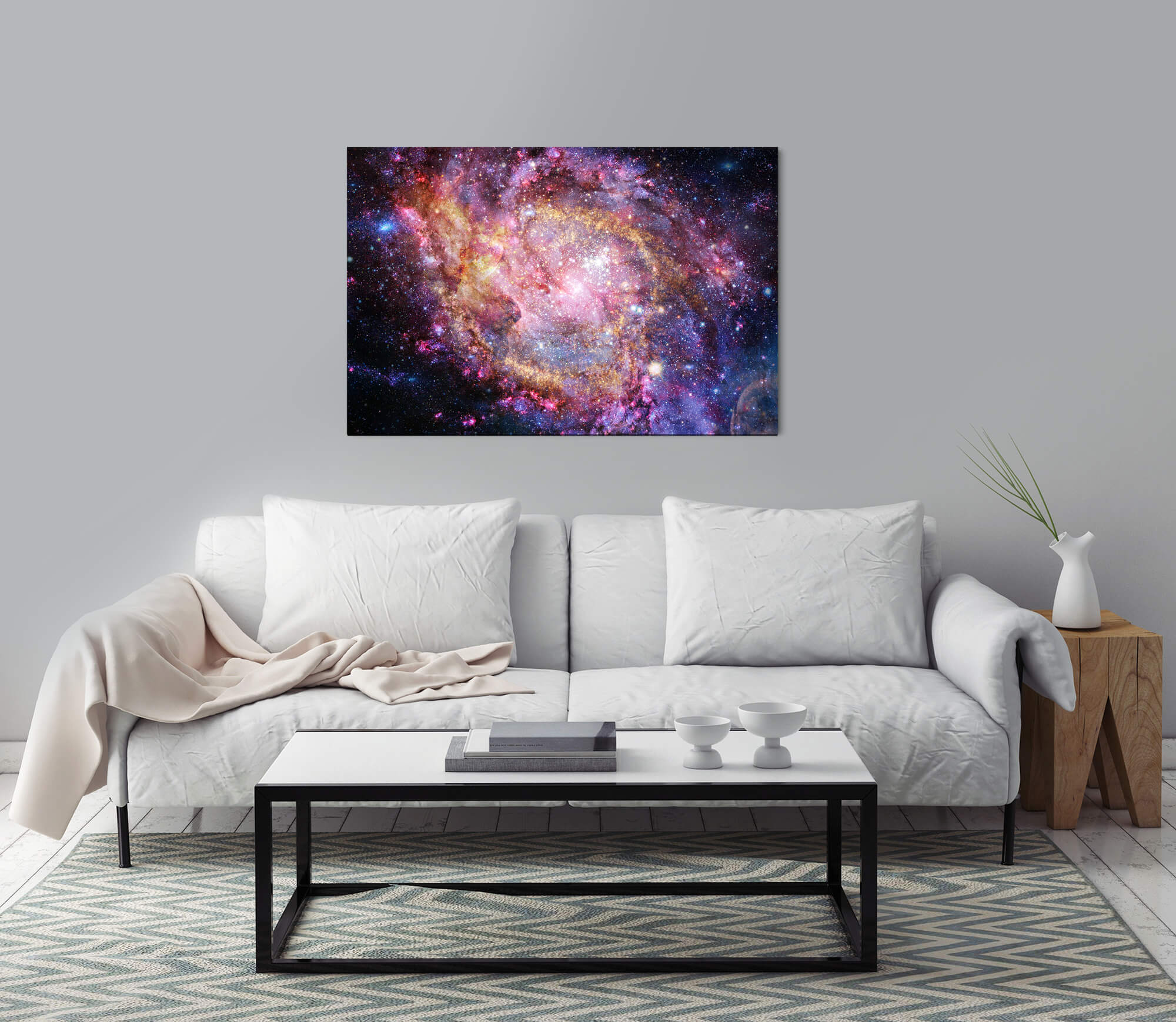 Galaxie und Sterne Wandbild in verschiedenen Größen