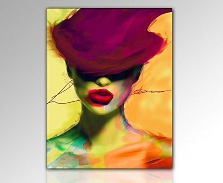 Farbe trifft Emotion – Ausdrucksstarkes Hut Girl Wandbild