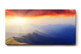 Sinus Art Wandbild 120x80cm Imposanter Sonnenaufgang mit leuchtendem Horizont und tiefer Perspektive