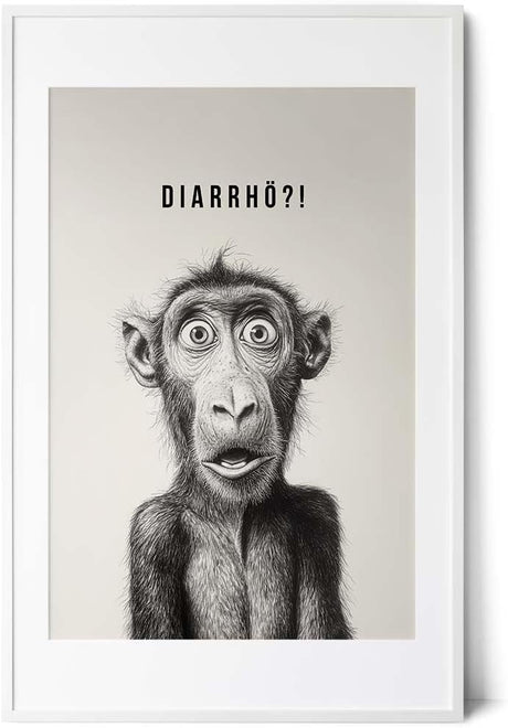 Paul Sinus Poster/Leinwandbild/Rahmenoption Lustiges Affenbild – Witzige Klo-Deko fürs Gäste-WC – Perfekt für Humorvolle