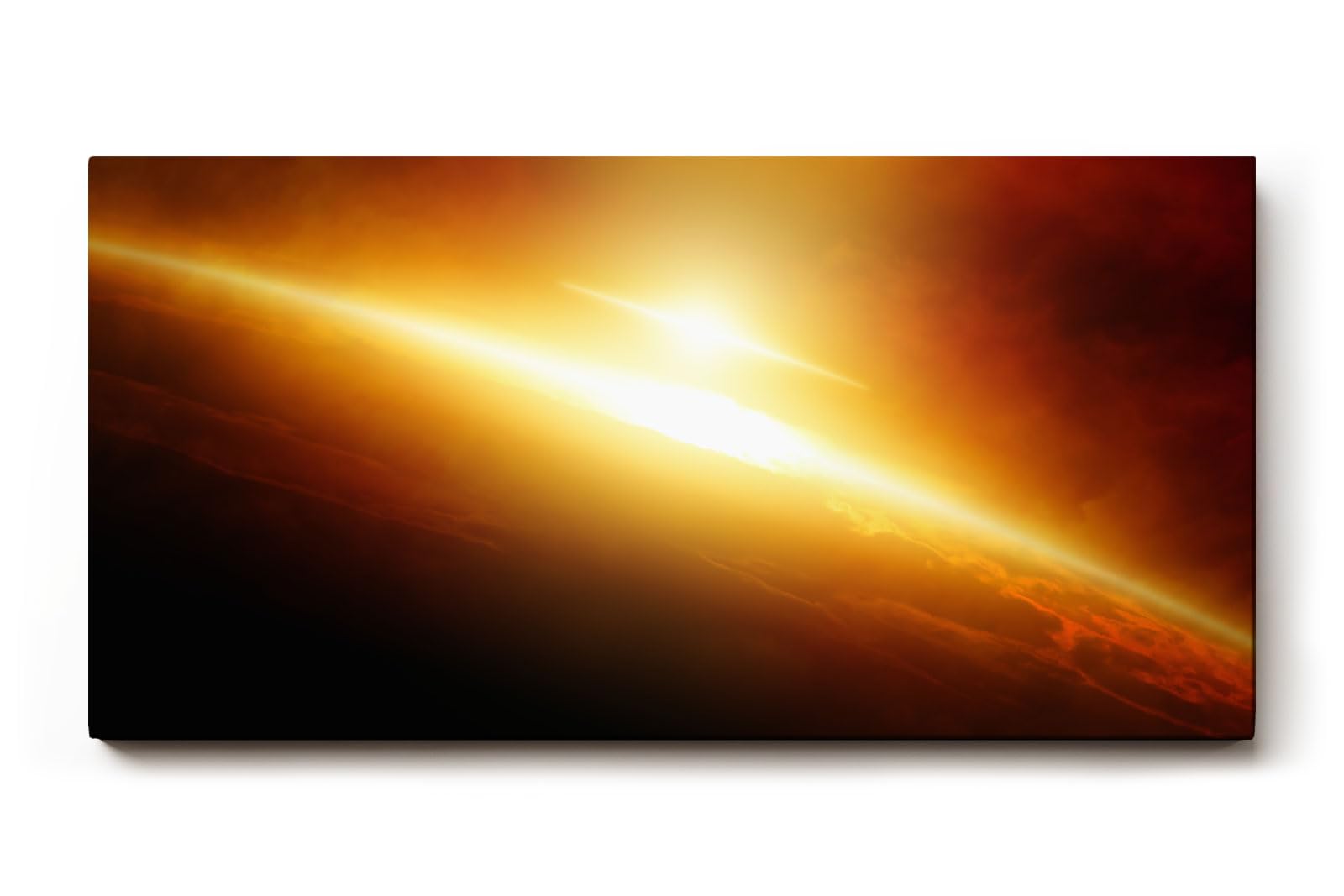 Sinus Art Wandbild 120x80cm Faszinierende Weltraumszenerie mit dynamischer Lichtwirkung und kosmischer Tiefe