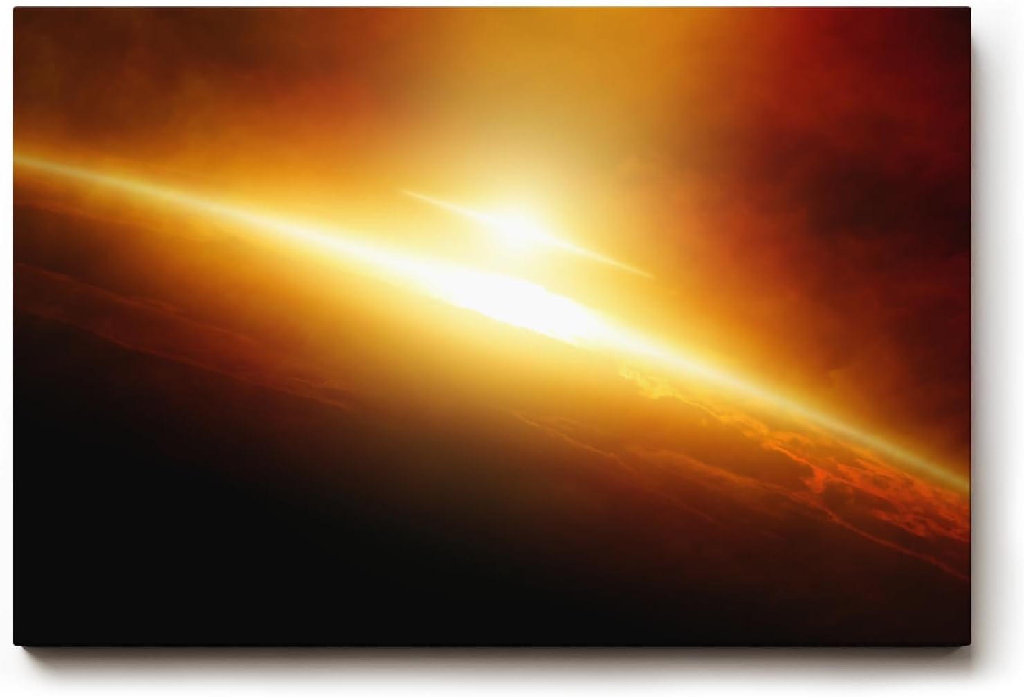 Sinus Art Wandbild 120x80cm Faszinierende Weltraumszenerie mit dynamischer Lichtwirkung und kosmischer Tiefe