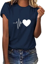 Tuopuda T-Shirt Damen Sommer Oberteile Rundhals Kurzärmeliges Print Bluse Basic Shirt Bequem Baumwolle Tunika Tee Tops Schlank Hemd für Frühling Sommer Herbst