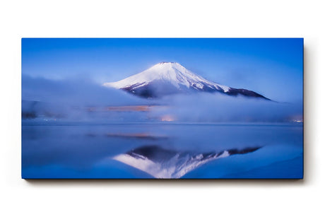 Sinus Art Wandbild 120x80cm Faszinierendes Bergmotiv mit spiegelnder Wasserfläche für meditative Raumwirkung