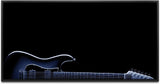 Gitarre in schwarz ca. 130x70cm Wandbild inklusive Schattenfugenrahmen schwarz - Panorama Leinwand Bild XXL Format Wandbilder Wohnzimmer Wohnung Deko Kunstdrucke