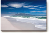 Sinus Art Wandbild 120x80cm Der berühmte Tafelberg im Hintergrund und Wellen im Vordergrund erzeugen visuelle Tiefe