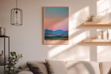 Paul Sinus Wandbild in 40x60cm The Color of Calm mit farbharmonischer Hügellandschaft im Abendlicht für entspannende Wandgestaltung