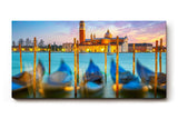 Sinus Art Wandbild 120x80cm Gondeln schaukeln vor San Giorgio Maggiore im warmen Licht der untergehenden Sonne