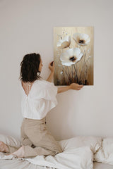 Paul Sinus 60x90cm Wandbild Anemonen in Beige Braun – Eindrucksvolle Wandpoesie mit stilvoller Blume